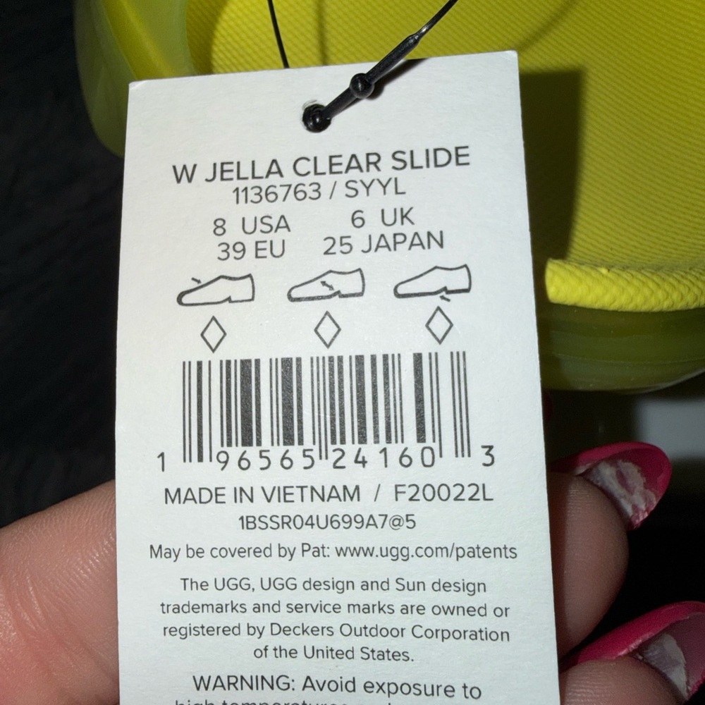 UGG Bright Yellow Slide Sandals Jells Jelly - Picture 4 of 4